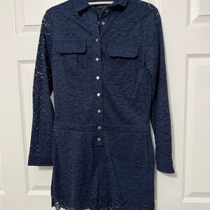 Banana Republic Navy Lace Jumpsuit